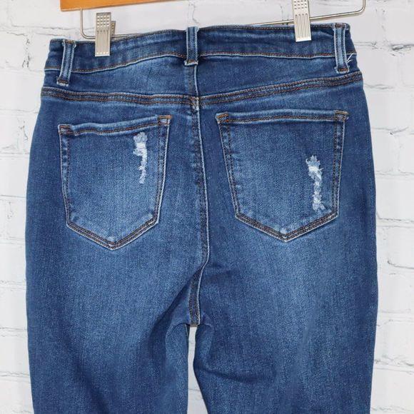 Wax Jean Dark Wash Distressed Skinny Jeans Juniors Size 7/28 - Picture 5 of 8